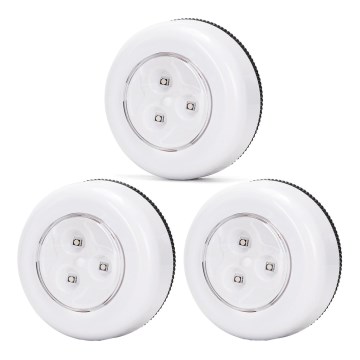 Aigostar - Set med 3 RGB-LED bärbara nattlampor, LED/3xAAA + fjärrkontroll