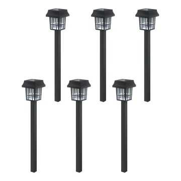 Aigostar - Set med 6 LED-solcellslampor, LED/2V, 6500 K, IP44, 40 mAh, svart