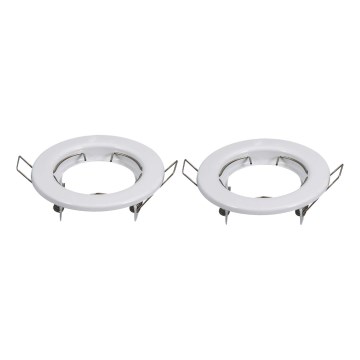 Aigostar - Set om 2 infällningsramar för infällda GU10-armaturer Ø 8 cm, vit