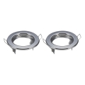 Aigostar - Set om 2 ramar för infällda GU10-armaturer Ø 8 cm, polerad krom