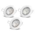 Aigostar - Set om 3 infällda LED-downlights 1xGU10/4,5W/230V 4000K vit