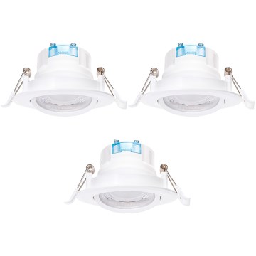 Aigostar - Set om 3 infällda LED-downlights LED/5W/230V 6500K Ø 8,5 cm vit