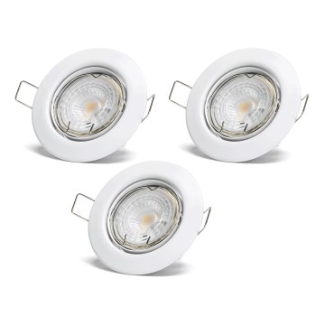 Aigostar - Set om 3 LED-infällda downlights 1xGU10/4,5W/230V 6500K vit