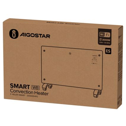 Aigostar - Smart elektrisk direktvärmare/konvektor 2000W Wi-Fi