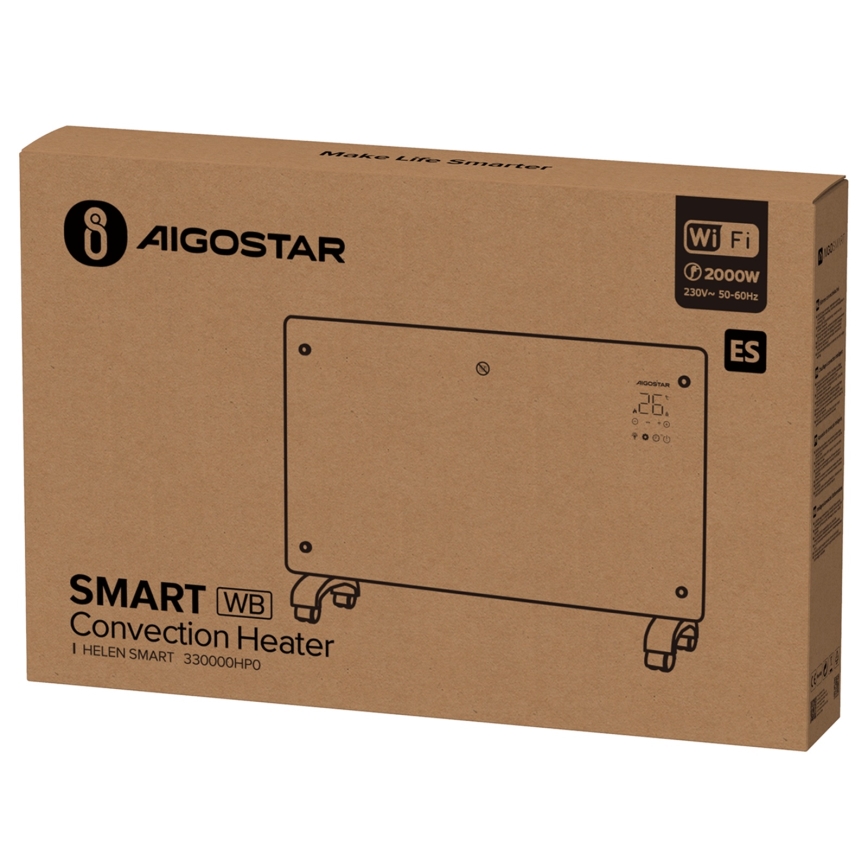Aigostar - Smart elektrisk direktvärmare/konvektor 2000W Wi-Fi