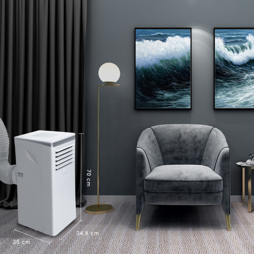 Aigostar - Smart portabel luftkonditionering 3 i 1 1003W/230V 9000 BTU Wi-Fi vit + fjärrkontroll