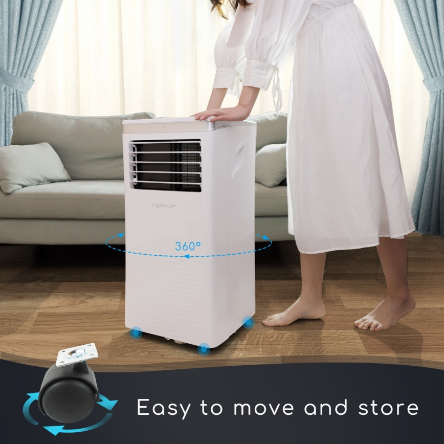 Aigostar - Smart portabel luftkonditionering 3 i 1 1003W/230V 9000 BTU Wi-Fi vit + fjärrkontroll