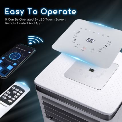 Aigostar - Smart portabel luftkonditionering 3 i 1 1003W/230V 9000 BTU Wi-Fi vit + fjärrkontroll