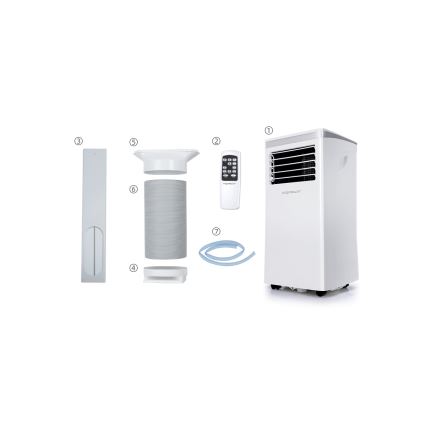 Aigostar - Smart portabel luftkonditionering 3 i 1 1003W/230V 9000 BTU Wi-Fi vit + fjärrkontroll