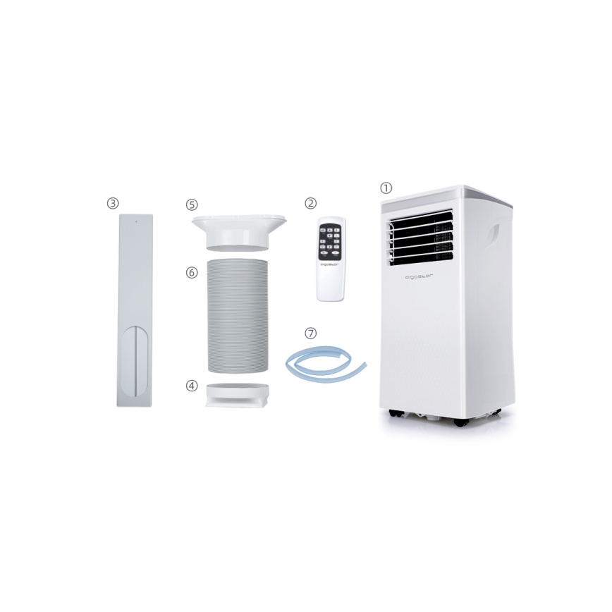 Aigostar - Smart portabel luftkonditionering 3 i 1 1003W/230V 9000 BTU Wi-Fi vit + fjärrkontroll