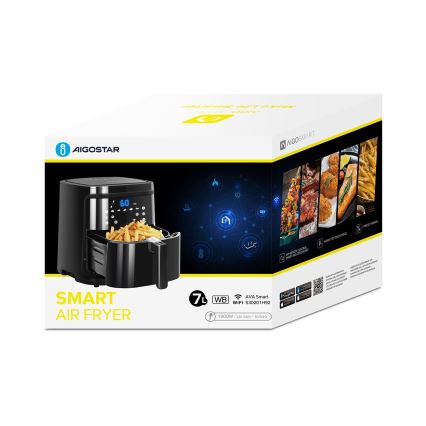 Aigostar - Smart varmluftsfritös 7l 1900W/230V/60min Wi-Fi