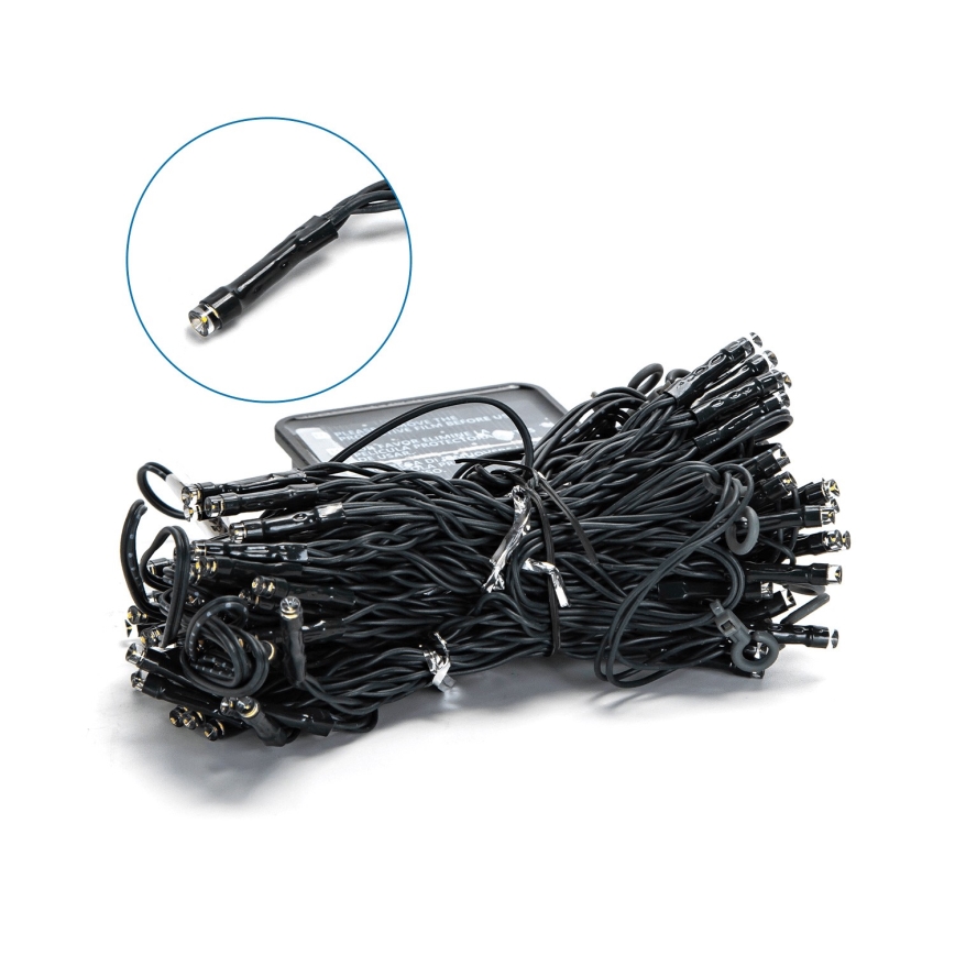 Aigostar - LED-solcellsslinga 100xLED/8 funktioner 4x1m IP65 varmvit 800 mAh
