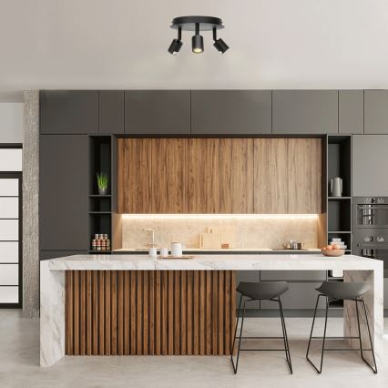 Aigostar - Spotlampa 3xGU10/60W/230V svart