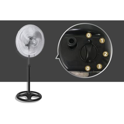 Aigostar - Stående fläkt 50W/230V skinande krom/svart