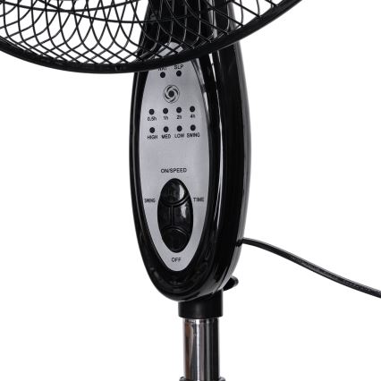 Aigostar - Stativfläkt 60W/230V 130 cm svart + fjärrkontroll