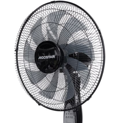 Aigostar - Stativfläkt 60W/230V 130 cm svart + fjärrkontroll