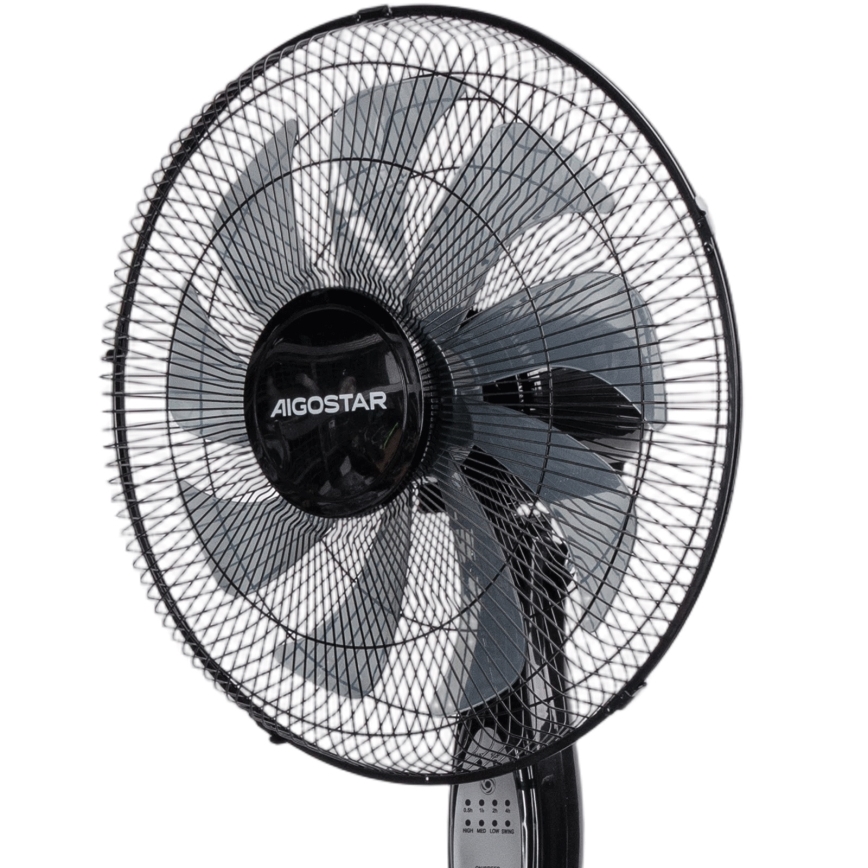 Aigostar - Stativfläkt 60W/230V 130 cm svart + fjärrkontroll