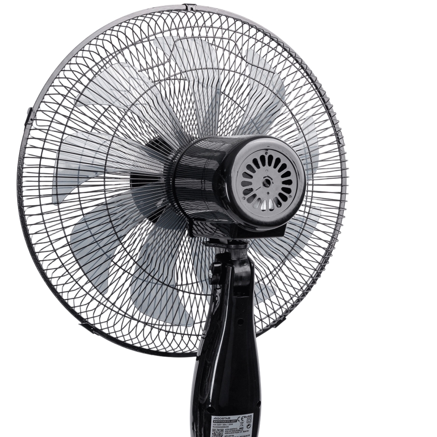Aigostar - Stativfläkt 60W/230V 130 cm svart + fjärrkontroll