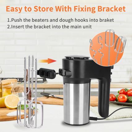 Aigostar - Stavmixer 300W/230V svart/matt krom