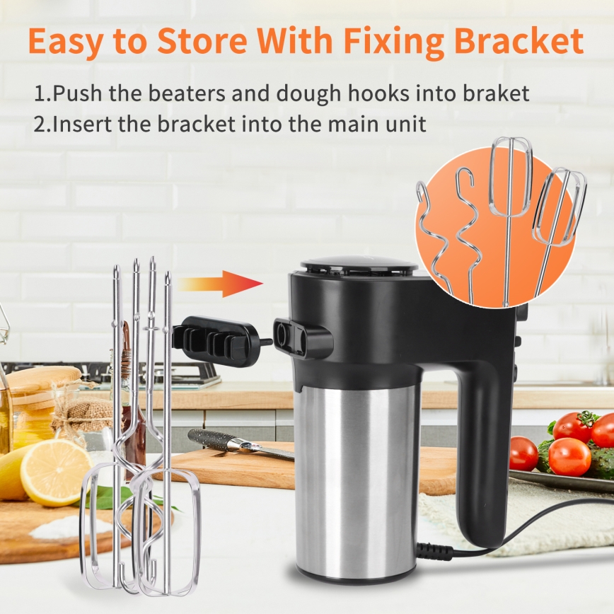 Aigostar - Stavmixer 300W/230V svart/matt krom