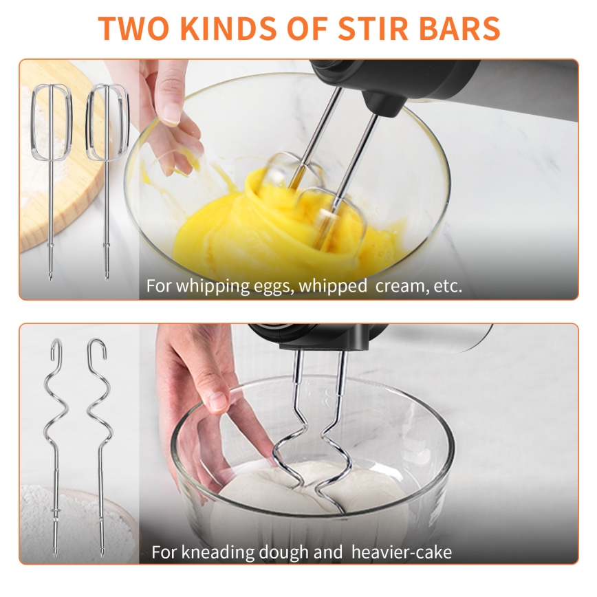 Aigostar - Stavmixer 300W/230V svart/matt krom