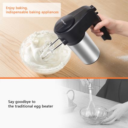 Aigostar - Stavmixer 300W/230V svart/matt krom