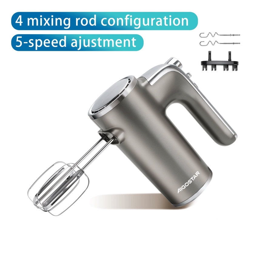 Aigostar - Stavmixer 400W/230V grå/matt krom