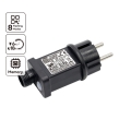 Aigostar - Strömadapter för utomhusbruk 9W/31V/8 funktioner IP44 svart