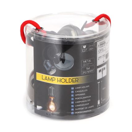 Aigostar - Strömkabel 1xE27/60W/230V antracit