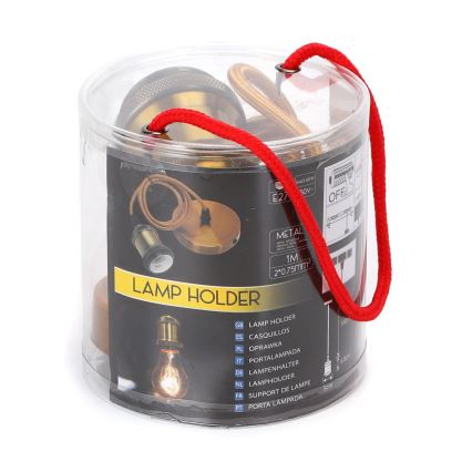 Aigostar - Strömkabel 1xE27/60W/230V guld