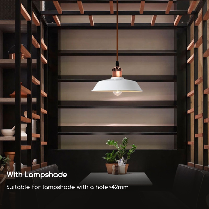 Aigostar - Strömkabel 1xE27/60W/230V koppar