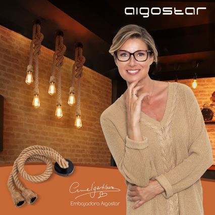 Aigostar - Strömkabel 2xE27/60W/230V