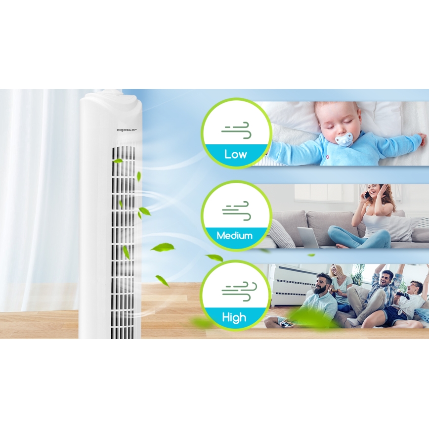 Aigostar - Torgfläkt 45W/230V vit