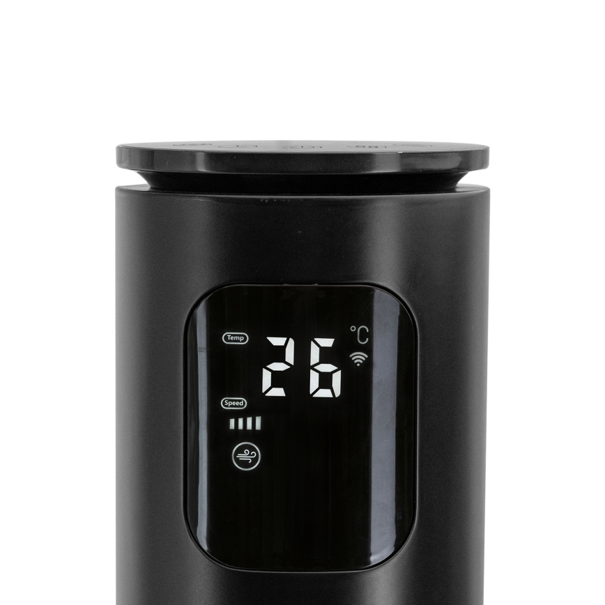 Aigostar - Torgfläkt 50W/230V svart Wi-Fi + fjärrkontroll