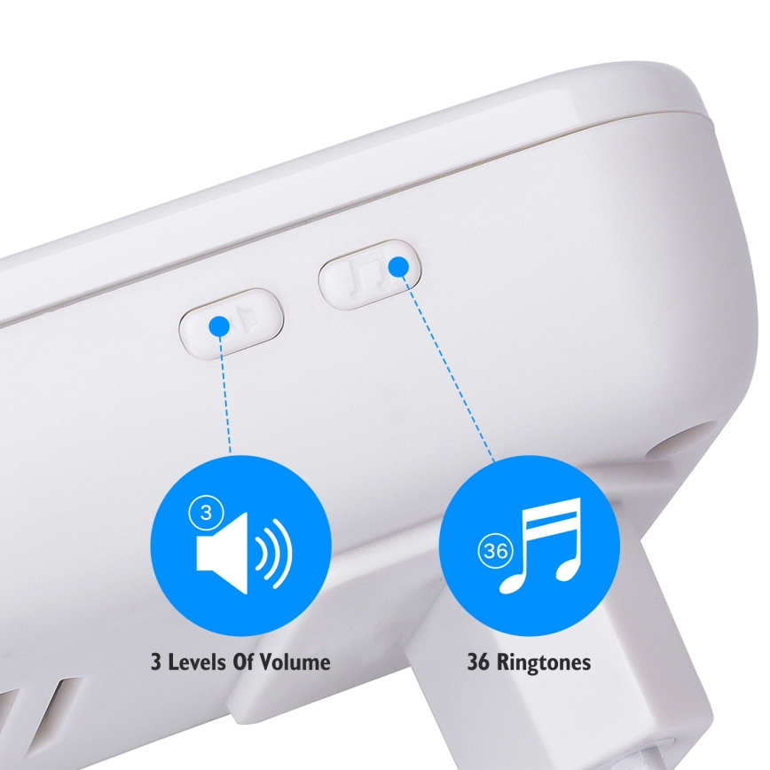 Aigostar - Trådlös dörrklocka för vägguttag 230V/12V IP44 vit/svart