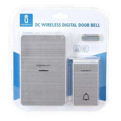 Aigostar - Trådlös dörrklocka 3xAA/12V IP44 silver