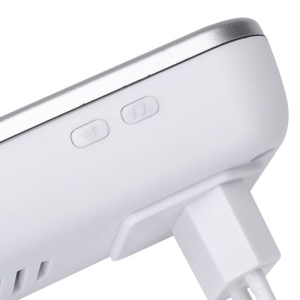 Aigostar - Trådlös dörrklocka för vägguttag 230 V/12 V, IP44, silverfärgad