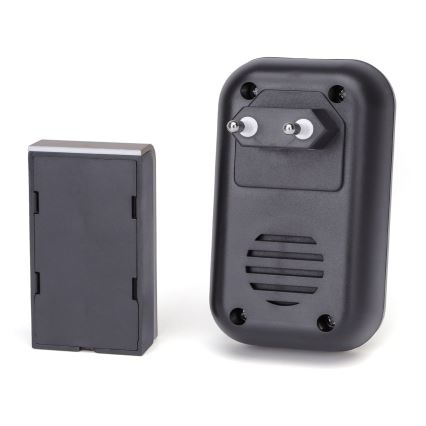 Aigostar - Trådlös dörrklocka för vägguttag 230V/12V IP44 svart