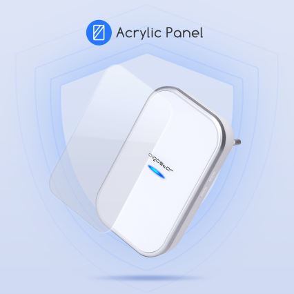 Aigostar - Trådlös dörrklocka för eluttag 230V/12V, IP44, vit