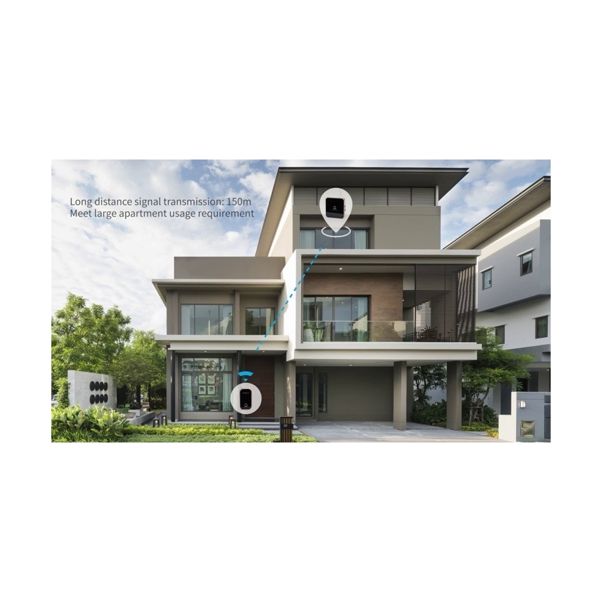 Aigostar - Trådlös ringklocka för uttag 230V vit