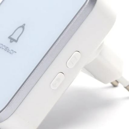 Aigostar - Trådlös ringklocka för uttag 230V vit