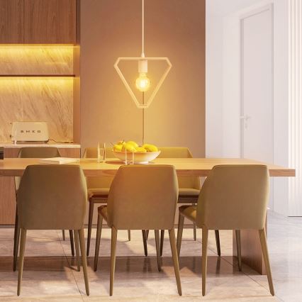 Aigostar - Träpendel i furu med sladd, 1xE27/60W/230V