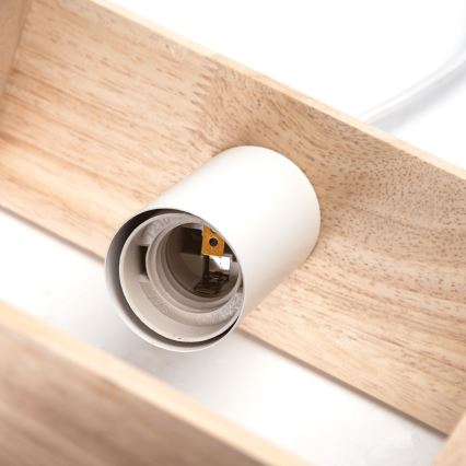 Aigostar - Träpendel med kabel 1xE27/60W/230V i furu