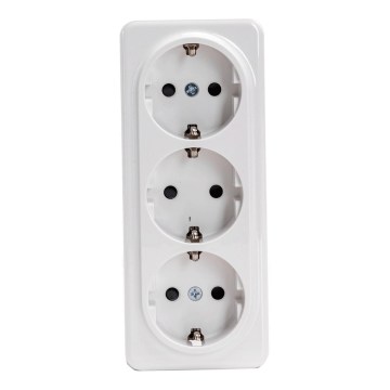 Aigostar - Trippel vägguttag SCHUKO 250V vitt