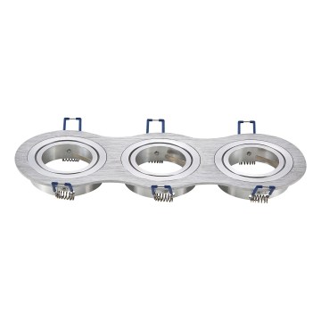 Aigostar - Trippelram för infällda GU10-spotlights 25,5x9,1 cm mattkrom