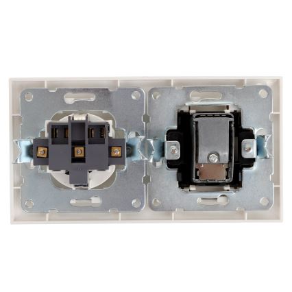 Aigostar - TV- och SCHUKO-uttag 230 V med vit ram
