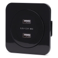 Aigostar - USB-strömuttag med ram, 2x USB-A, svart