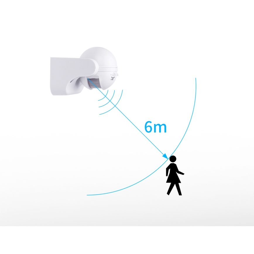 Aigostar - Utomhus infraröd rörelsesensor 230V IP44 vit