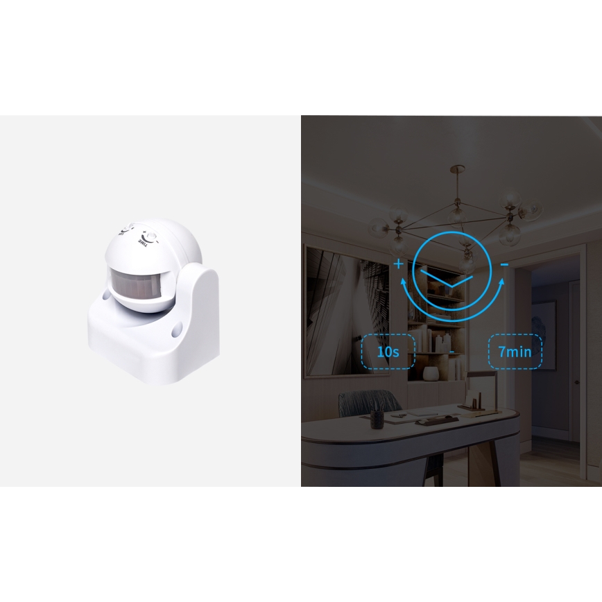 Aigostar - Utomhus infraröd rörelsesensor 230V IP44 vit