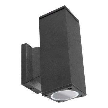 Aigostar - Utomhus väggarmatur 2xGU10/230V IP65 svart kantig
